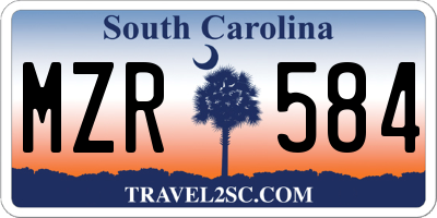 SC license plate MZR584