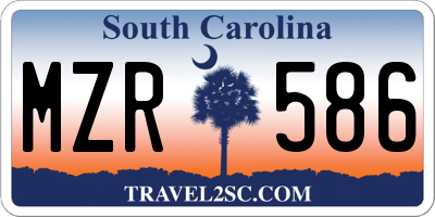 SC license plate MZR586
