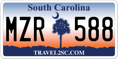 SC license plate MZR588