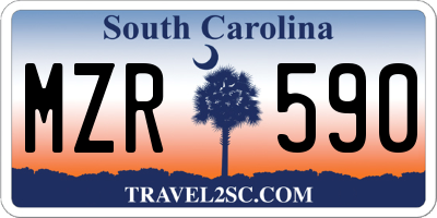 SC license plate MZR590