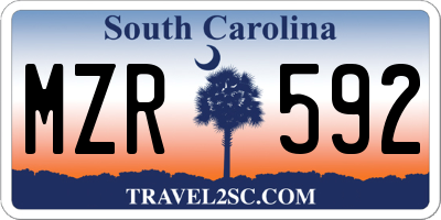 SC license plate MZR592