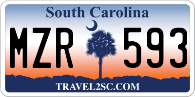 SC license plate MZR593