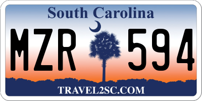 SC license plate MZR594