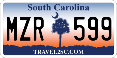 SC license plate MZR599