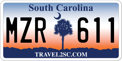 SC license plate MZR611