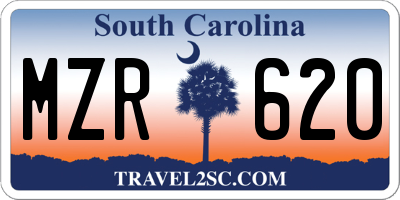 SC license plate MZR620