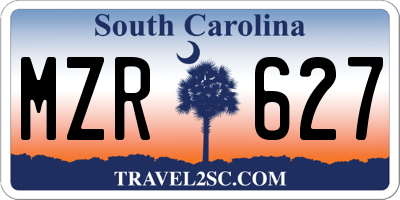 SC license plate MZR627