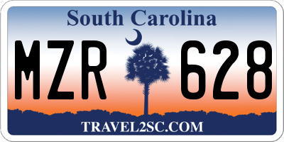 SC license plate MZR628