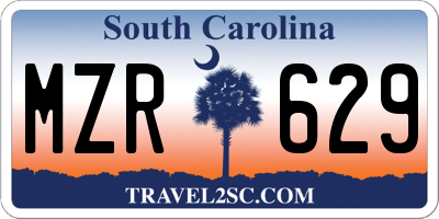 SC license plate MZR629