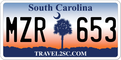 SC license plate MZR653