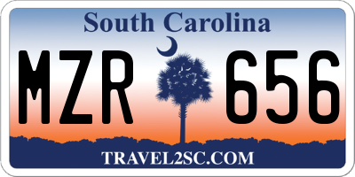 SC license plate MZR656