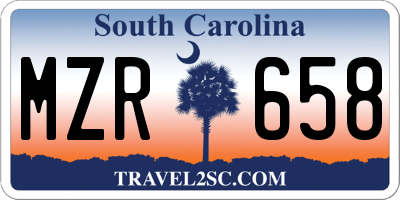 SC license plate MZR658