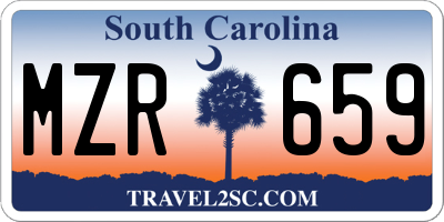 SC license plate MZR659