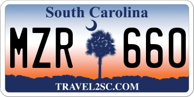 SC license plate MZR660