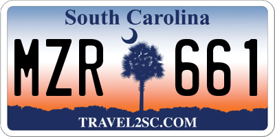 SC license plate MZR661