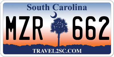 SC license plate MZR662