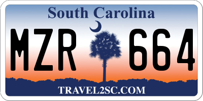 SC license plate MZR664