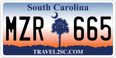 SC license plate MZR665