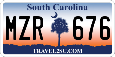 SC license plate MZR676