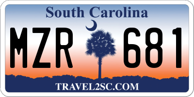 SC license plate MZR681