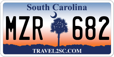 SC license plate MZR682