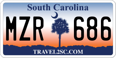 SC license plate MZR686