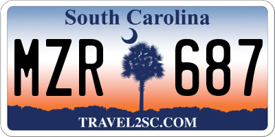 SC license plate MZR687