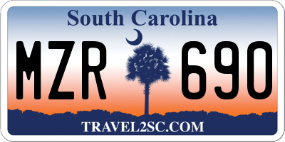 SC license plate MZR690