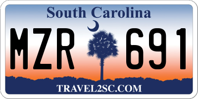 SC license plate MZR691