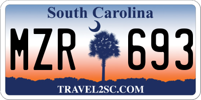 SC license plate MZR693
