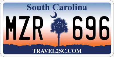 SC license plate MZR696