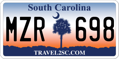 SC license plate MZR698