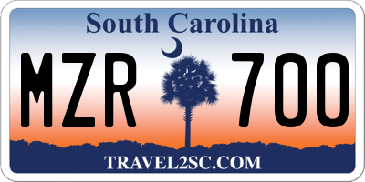SC license plate MZR700