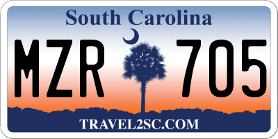 SC license plate MZR705