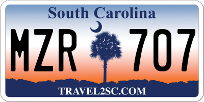 SC license plate MZR707
