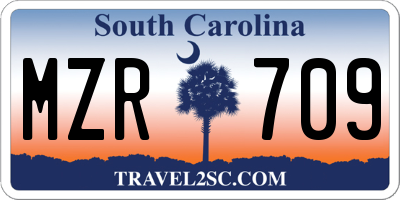SC license plate MZR709