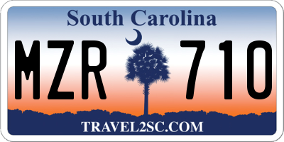 SC license plate MZR710