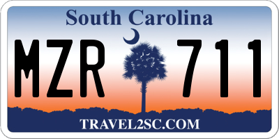 SC license plate MZR711