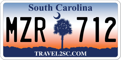 SC license plate MZR712