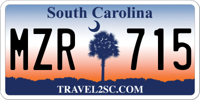 SC license plate MZR715