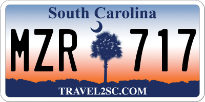 SC license plate MZR717
