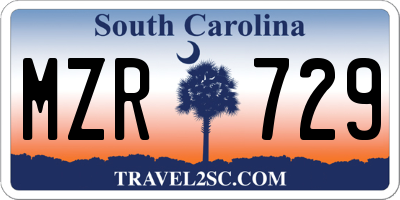 SC license plate MZR729