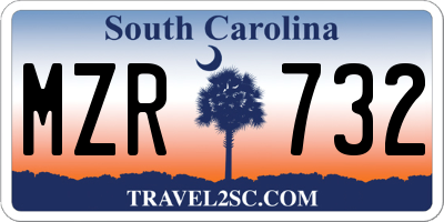 SC license plate MZR732