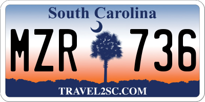 SC license plate MZR736