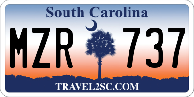 SC license plate MZR737