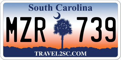 SC license plate MZR739