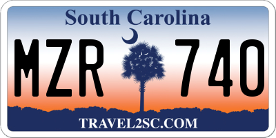 SC license plate MZR740