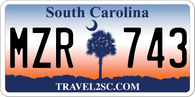 SC license plate MZR743