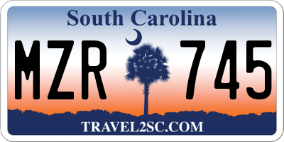 SC license plate MZR745