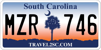 SC license plate MZR746